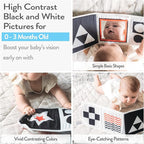 Infant Toys 0-6 Months Baby Mirror Tummy Time Toys Sensory Books for Babies Touch and Feel Crinkle Books for Babies