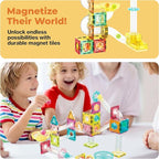 PicassoTiles 60 pc Magnet Tiles Building Block Travel Size Magnetic Marble Run Construction Toy Set Mini Diamond Marble RaceTrack Building Blocks Playset Education STEM Learning Kit Boy Girl 3+ PTMG60
