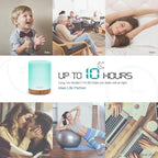 ASAKUKI 300ML Essential Oil Diffuser, Quiet 5-in-1 Premium Humidifier, Home Fragrance Aroma Diffuser with 7 LED Color Changing Light and Auto-Off Switch -Light Brown