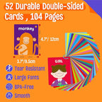 SpriteGru Alphabet Flash Cards, 52 Double Sided Cards, Uppercase & Lowercase Letter Cards, Letters and Sight Words Learning Cards for Preschool and Toddlers Learning