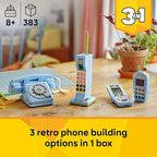 LEGO Creator 3 in 1 Retro Telephone Kids Toy - Home Decor for Bedroom or Kids Room - Building Toy and Learning Playset for Girls & Boys, Ages 8+ - Gift Idea for Birthdays or Special Occasions - 31174