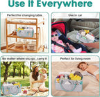 Baby Diaper Caddy Organizer for Boy or Girl Large Nursery Storage Bin Basket Portable Holder Tote Bag for Changing Table and Car Baby Shower Gifts Newborn Essentials Stuff Registry Must Haves Item