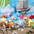 Zhanmai 100 Pcs Mini Plush Stuffed Animal Bulk Small Animal Toys Keychain Party Favors Easter Egg Stuff for Kids Birthday Valentine Carnival Classroom Prizes Gift Goodie Bag Filler(Ocean Style)