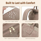 Premium Vegan Leather Diaper Bag Backpack with Waterproof Changing Pad – Reinforced Stitching & Zippers, Baby Bag for Boy Girl, Stroller Straps, Ergonomic Design for Traveling Moms, Taupe