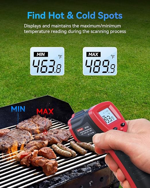 Wintact Infrared Thermometer Temperature Gun -58℉ to 1094℉, Digital IR Heat Surface Temp Gun, Non-Contact Laser Thermal Gun for Cooking Food, BBQ, Pizza Oven, Grill, Griddle Accessories