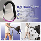 sprookber 6.7 Inch Large Stroller Hooks for Diaper Bags & Purses, Heavy Duty Mommy Hooks for Shopping, Grocery, Backpack – Baby Stroller Accessories, Set of 2 (Pink)