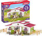 Schleich Horse Club - 97PC Riding Center Horse Toy Playset with Rider, 2 Horses, Barn and Farm Figurine Accessories for Girls and Boys - Interactive Play Figures - Realistic Kids Toys Ages 5+ | 42344