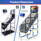 Kids Basketball Hoop Arcade Game W/Electronic Scoreboard Cheer Sound, Basketball Hoop Indoor Outdoor W/4 Balls, Basketball Game Toys Gifts for Kids 3-6 5-7 8-12 Toddlers Boys Girls