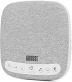 Portable White Noise Sound Machine - August SE160 - Calming, Ambient Sleep Therapy - 14 Soothing Sounds for Babies, Children, Adults - Sleep Aid with Timer - 60-Hour Battery - USB-C Charging - White