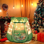 Baby Ball Pit for Toddler with 50 Balls, Pop Up Tent Kids with Star Lights for 1 2 3 Year Old Birthday Gift, 12-18 Months Baby Girl Toys with Carrying Bag, Indoor&Outdoor Play Tent for Kids(Green)