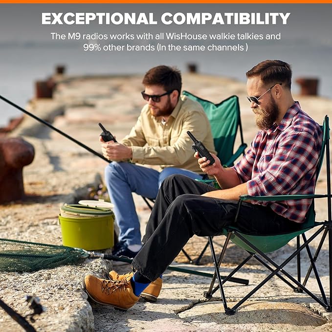 Wishouse Walkie Talkies for Kids Adults - Long Range Rechargeable 2 Way Radios,Gift,Hiking Accessories Camping Gear with Lamp,SOS Siren,NOAA Weather Alert,VOX,Easy to Use 2 Pack