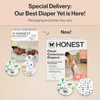 The Honest Company Clean Conscious Diapers for Delicate Skin | Up to 100% Leakproof | Hypoallergenic, Fragrance Free | Gender Neutral | Club Box, Size 7 (41+ lbs), 32 Count (Prints May Vary)
