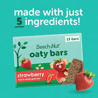 Beech-Nut Toddler Snacks Oaty Bars Granola Bars for Babies & Toddlers, Fruit & Whole Grain Strawberry Snack Bar, Gluten Free Toddler Snack, 6 Boxes (30 Individually Wrapped Bars)