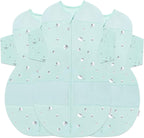 Happiest Baby SNOO Sleep Sack - 100% Organic Cotton Baby Swaddle Blanket - Doctor Designed Promotes Healthy Hip Development - 3-Pack Bundle (Teal Planets, S, M, L)