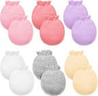 Syhood 6 Pairs Newborn Baby Mittens Cotton No Scratch Infant Gloves Mitten for Baby 0-6 Months Boys Girls