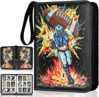 Football Card Binder, 9 Pocket Trading Card Binder with 50 Removable Sleeves Fits 900 Cards, Sports Card Collection Binder Album for Cards Case Organizer Boys Girls Toys Gift (Blast 9 Pocket)