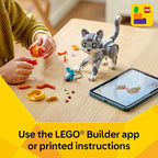 LEGO Creator 3 in 1 Playful Cat Toy - Building Toy with 3 Building Options, Cat, Dog, or Pigeon - Birthday Gift for Kids - Animal Figures for Kids, Girls and Boys, Ages 8+ - 31163