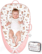 HKAI Baby Lounger – Soft Cotton Infant Floor Seat for Newborn to 24 Months, Portable Baby Essentials for Boys & Girls