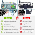 Upgrated Baby Playpen with Mat, Playpen for Babies and Toddlers, Large Playpen with Mat, Sport Playpen, Play Pen with Accessories, Baby Fence, PlayPen Indoor & Outdoor Activity, Sturdy Kids