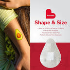 BioSwiss Bandages, Avocado Shaped Self Adhesive Bandage, Latex Free Sterile Wound Care, Fun First Aid Kit Supplies for Kids, 50 Count