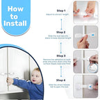 3M Adhesive Child Safety Strap Locks by Baby Proof Me, Baby Latches for Cabinets, Dishwashers, Fridges, Ovens and Trash Cans, Stain Free Toilet Lock (12 Safety Latches)