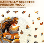 WOODBESTS Wooden Puzzles for Adults, 3D Fox Wood Puzzles Adult(270 Pieces, L, 13.4 * 13.2in), Unique Shape Wooden Animal Jigsaw Puzzles, Birthday Gifts for Adults Family Game