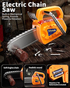 Deejoy 54Pcs Large Kids Tool Set with Electric Saw & Electronic Toy Drill, Pretend Play Kids Construction Set for Toddler 3-5 Years Old, Toddler Boy Toys-Orange