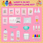 Funewest Slime Kit for Girls Ages 8-12 Mini Fluffy Butter Slime Making Kit Ice Cream Slime for Kids DIY Craft Kits with 30+ Piece Birthday Gifts