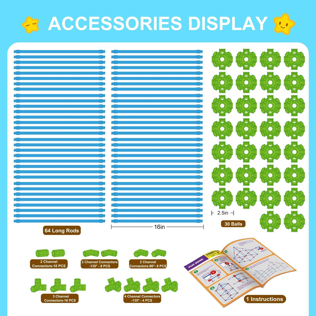 SpringFlower Fort Building Kit for Kids,STEM Construction Toys, Educational Gift for 3 4 5 6 7 8 9 10 11 12 Years Old Boys and Girls,Ultimate Creative Set for Indoor & Outdoors Activity,140 Pcs,Green