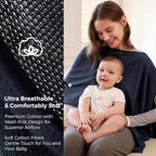Momcozy Nursing Cover for Breastfeeding, Breathable Soft Privacy Poncho, Multi-Use Stroller Cover, Baby Blanket, and Stylish Scarf, Portable, Includes Laundry Bag