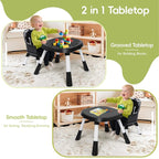 15 in 1 Convertiable High Chair for Babies and Toddlers, 2 in 1 Highchair & Activity Center w/Toys, Booster Seat, Toddler Chair w/5-Point Harness & Removable Tray & 2-Layer Cusion (Black)