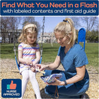 Keep Going Travel First Aid Kit for Kids – 130 Pc. for Car, Purse, Diaper Bag, Backpack, & Suitcase, with Latex-Free Bandages – 7 x 5 x 2 in. Travel First Aid Kit TSA-Approved