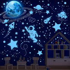 530 Glow in The Dark Stars Ceiling Stars Glow in The Dark Glow Moon and Space Wall Decals Astronaut Universe Galaxy Planet Wall Stickers Glowing Wall Stickers Kid Boys Living Room Decor