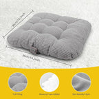 Toddler Booster Seat for Dining Table 2PC Upgraded 3.6IN Cushion with Soft Corduroy Backrest Infant Booster Seat for Kitchen Chair with Adjustable Straps - Non-Slip Base & Breathable Fabric ﻿