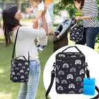Breastmilk Cooler Bag with Ice Pack Fits 4 Baby Bottles Up to 9 Ounce Insulated Baby Bottle Bag Breast Milk Cooler on the Go with Strap Fits Medela/Dr.Brown's for Nursing Mom Daycare, Work or Travel