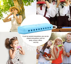 Color Blues Harmonica, Key of C for Kids, Children, Toddler and Beginners,10 Hole 20 Tones Musical Instrument Toy Gift