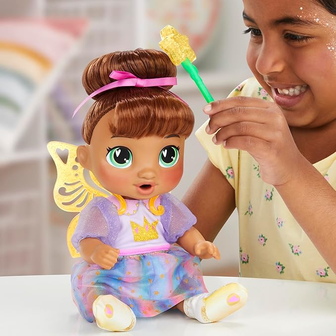 Baby Alive Fairy Fashions Sophia Sparkle Doll with Clothes Accessories, Brown Hair, 11 Inches, Toys for 3 Year Old Girls and Boys & Up (Amazon Exclusive)