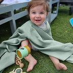 Peekaboo Nursing Cover Up for Breastfeeding - Breathable Knit - Soft Organic Cotton & Cashmere Breast Feeding Poncho for Women - Privacy Feature - Includes Mesh Laundry Bag (Sage)