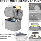 Breastmilk Cooler Bag with Ice Pack, Double Deck Breast Milk Storage for Breastfeeding, Nursing, Daycare, Insulated Lunch Bag with Strap