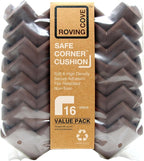 Roving Cove HeftyFit Corner Protector for Baby (16 Large Corners), Heavy-Duty Soft Rubber Foam Furniture Corner Bumper Guards, 3M Adhesive Pre-Taped, Coffee Brown