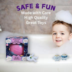 EvolutionUSA 1pc Space Bath Bomb for Boys & Girls, Planet Bath Ball with Toy Hidden Inside, Organic Hypoallerganic Childrens Bathbomb, Cosmic Fun Space Surprise, Gift Set Birthday, Christmas, Easter