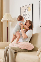 Nursing Pillow for Bottle and Breastfeeding, Ergonomic Comfort Nursing Essentials for Mom and Baby, Feeding Support Pillow with Removable Cover, Easier and Healthier Nursing (Light Pink)