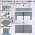 Bath Kneeler and Elbow Rest Pad Set - Comfortable 1.5” Thick Baby Bath Kneeler Pads with Toys Organizer, Non-Slip Knee Arm Support Bathtub Mat, Quick-Drying Kneeling Pad for Baby Bath Time