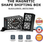Shashibo Shape Shifting Box - Award-Winning, Patented Fidget Cube w/ 36 Rare Earth Magnets - Transforms Into Over 70 Shapes, Gift Box, Download Fun in Motion Toys Mobile App (Black & White, 2 Pack)