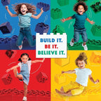 Big Blocks for Kids Ages 4-8 — Indoor & Outdoor Blocks Kids Games — Black Large Building Blocks - 48 pc