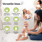 6-Pack Baby Washcloths - Soft Absorbent Viscose from Bamboo Wash Cloths for Babies, Kids, Toddlers, Infant, Newborn Bath Towels, Gentle on Sensitive Skin, 10x10 Reusable Face Towels (White)