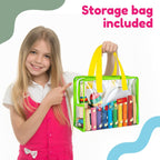 Stoie's Kids Musical Instruments Set for Toddler Ages 3-5 - Baby Wooden Percussion Musical Toys with Xylophone and Maracas, Drum, Triangle, Durable, Safe to Play, Clear Loud Sound