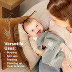 KeaBabies Organic Cotton Burp Cloths Baby Girl, Boy - 6-Pack Large Burping Clothes for Babies, Spit Up Rags, Super Soft & Absorbent Newborn Wash Towels, Gender Neutral, Non-Shrink (Stria, Embrace)