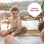 Edushape Original Sensory Ball for Baby - 4" Deflated with Pump - Boho Chic Color - Enhances Gross Motor Skills for Kids 6 Months & Up - Stocking Stuffer