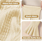 2 Pack Toddler Baby Girl Pants Flare Leggings Ribbed Knit Newborn Bell Bottoms Solid Ruffle Infant Pants for Girls